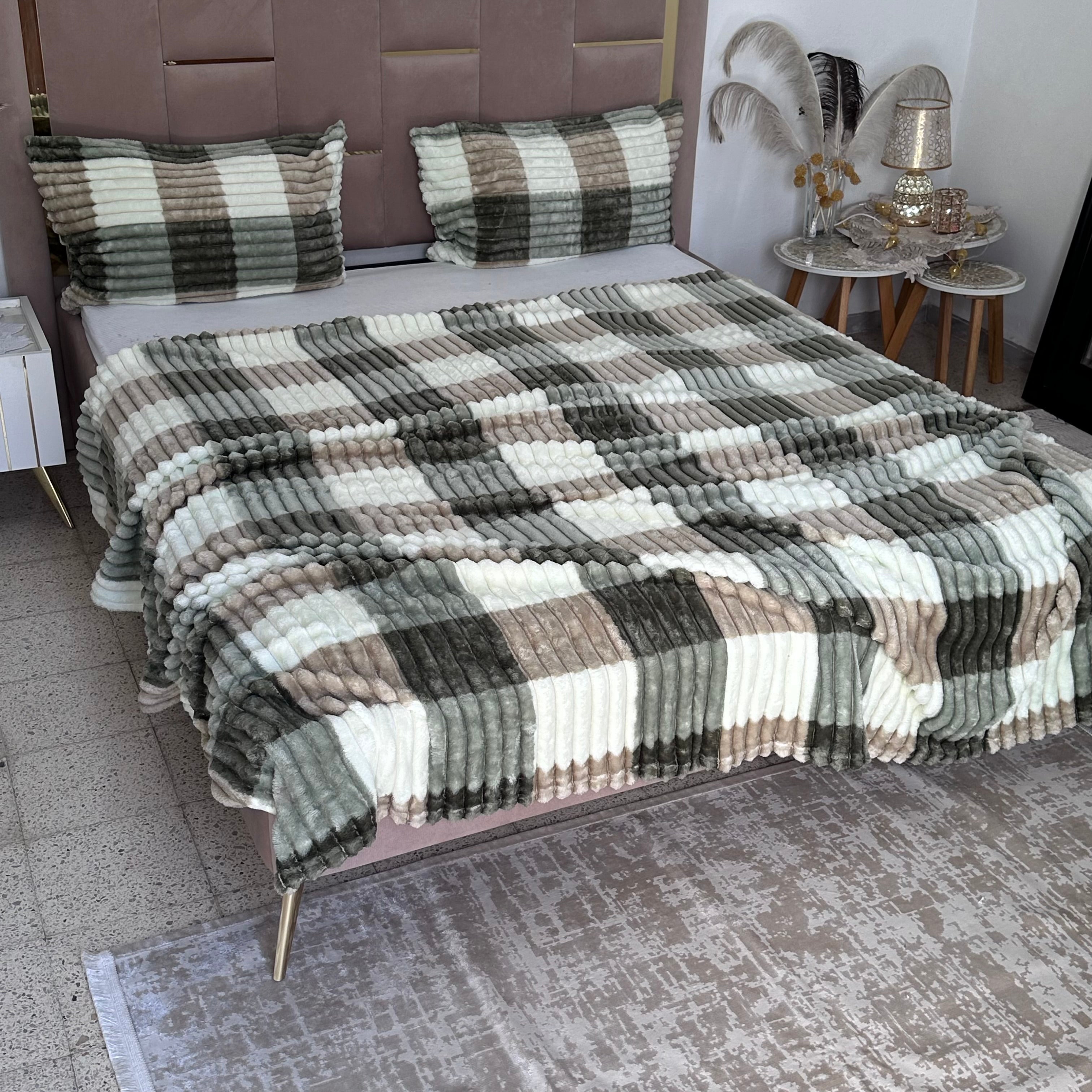 Ensemble Plaids en Polaire Luxueuse 3 Pièces :Nouvelle Collection