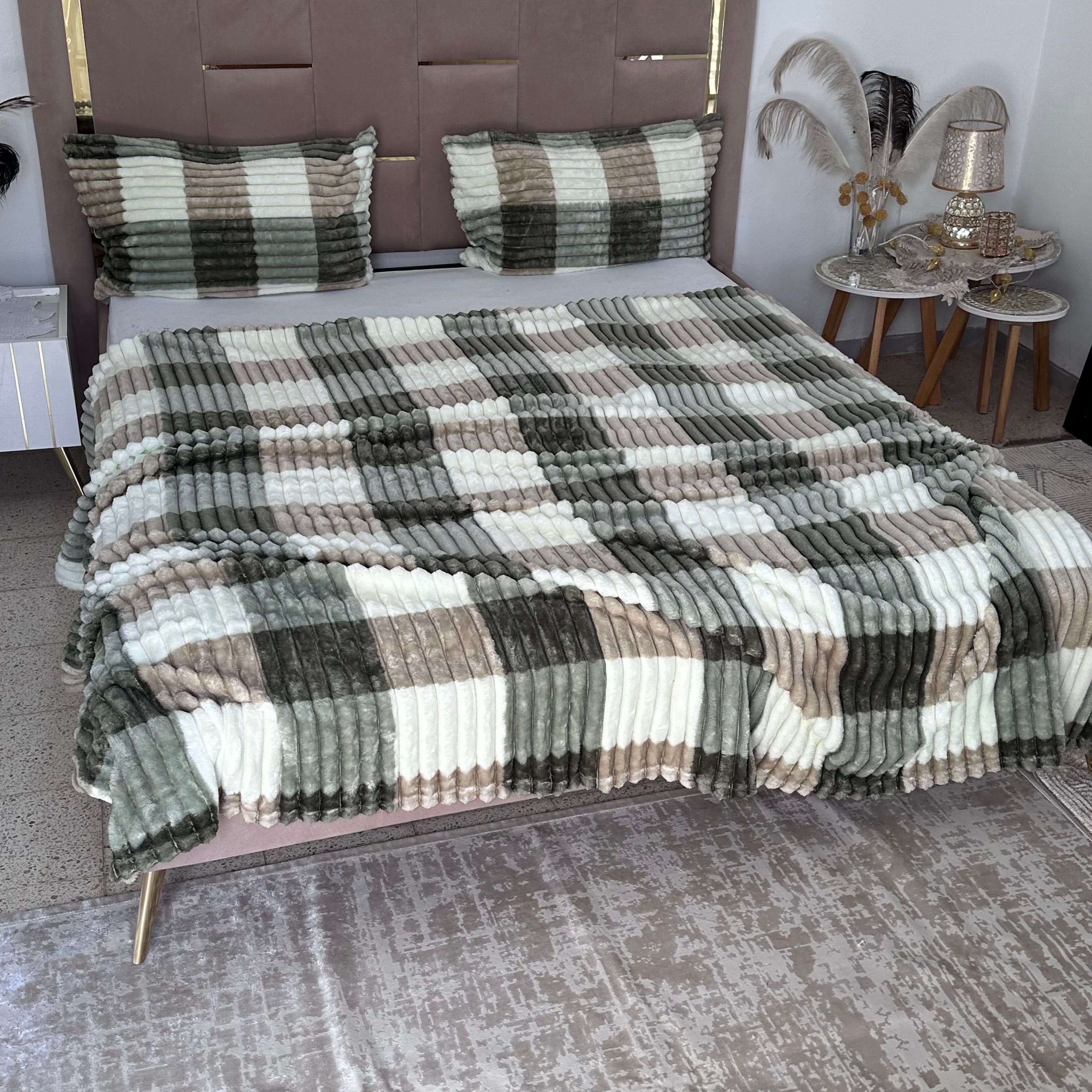 Ensemble Plaids en Polaire Luxueuse 3 Pièces :Nouvelle Collection