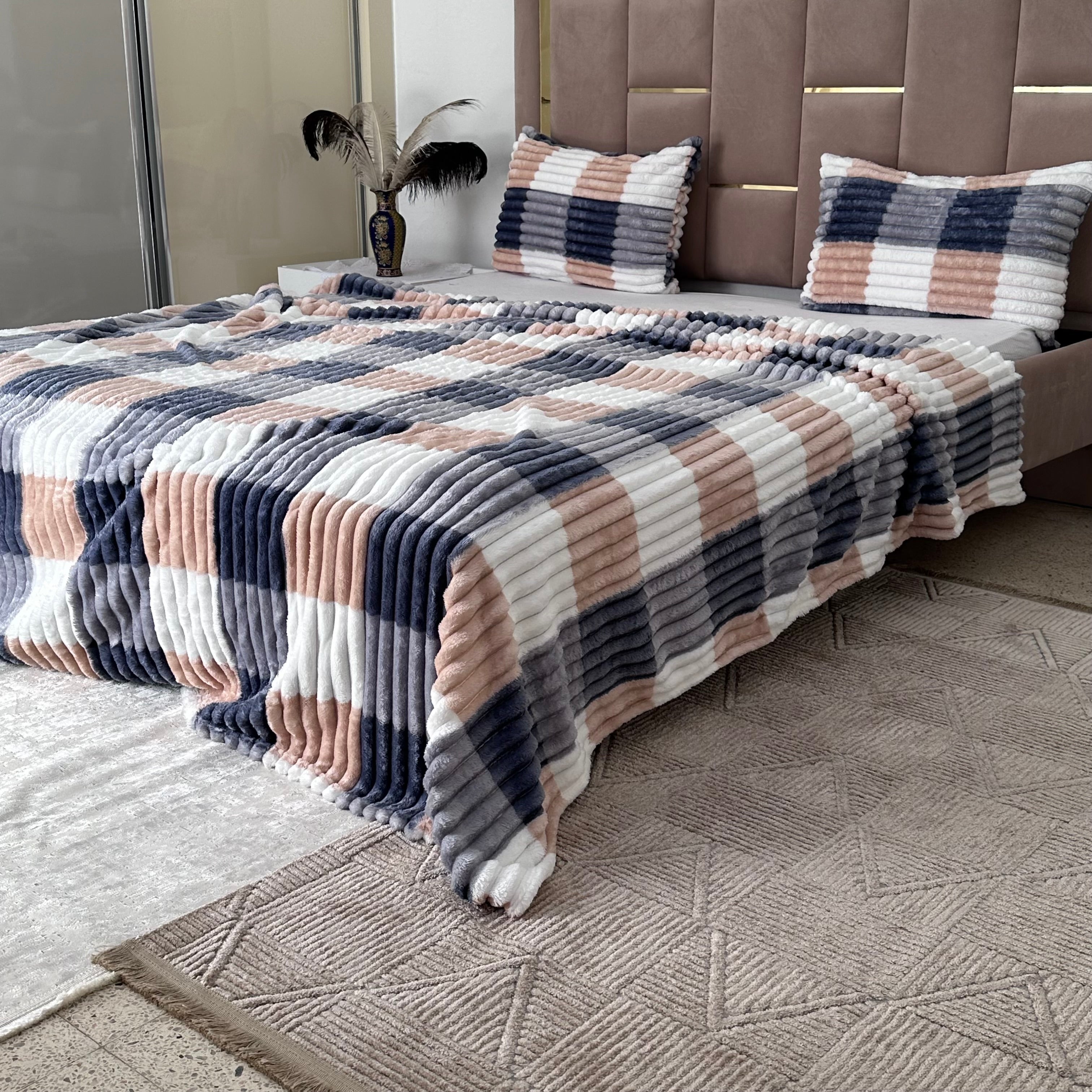 Ensemble Plaids en Polaire Luxueuse 3 Pièces :Nouvelle Collection