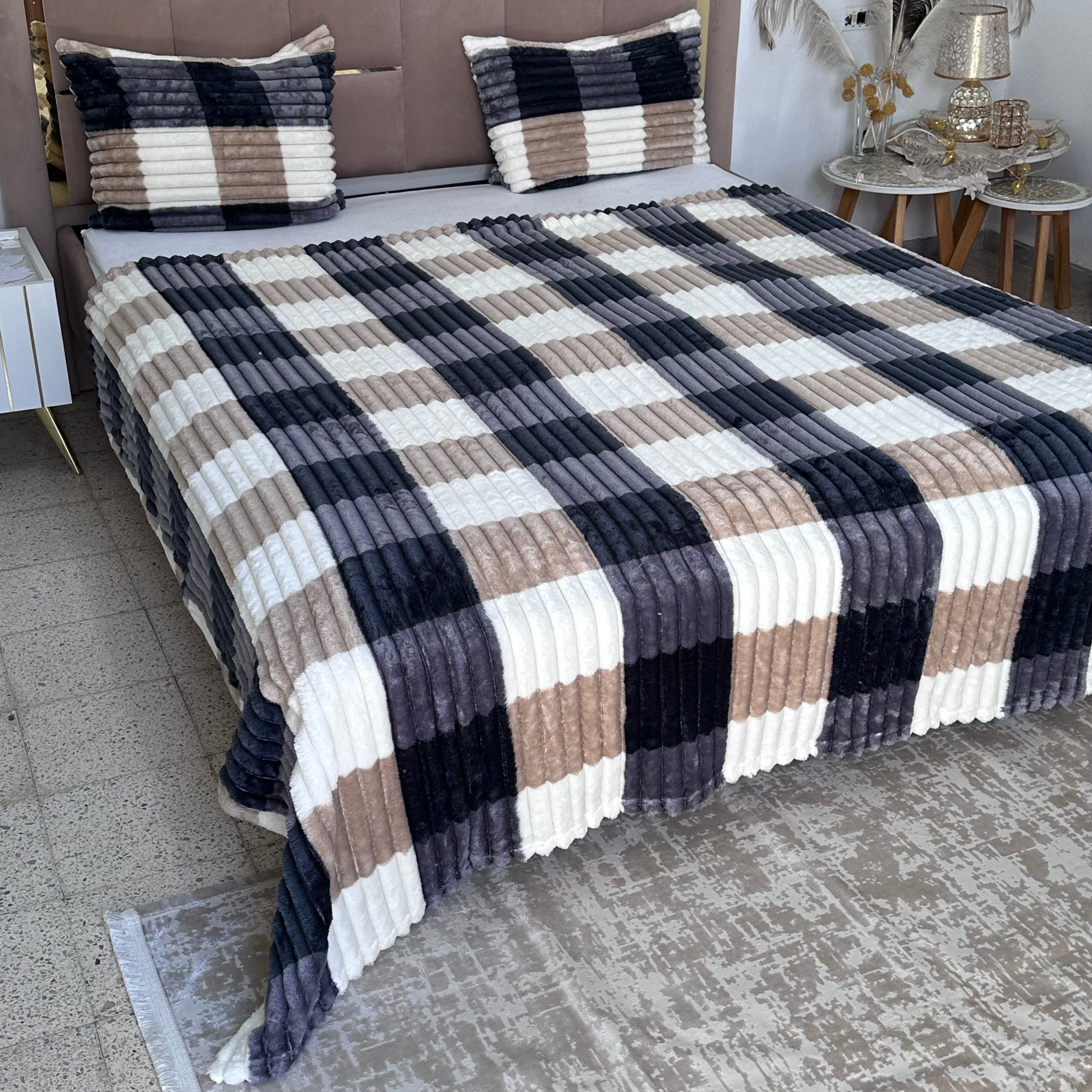 Ensemble Plaids en Polaire Luxueuse 3 Pièces :Nouvelle Collection