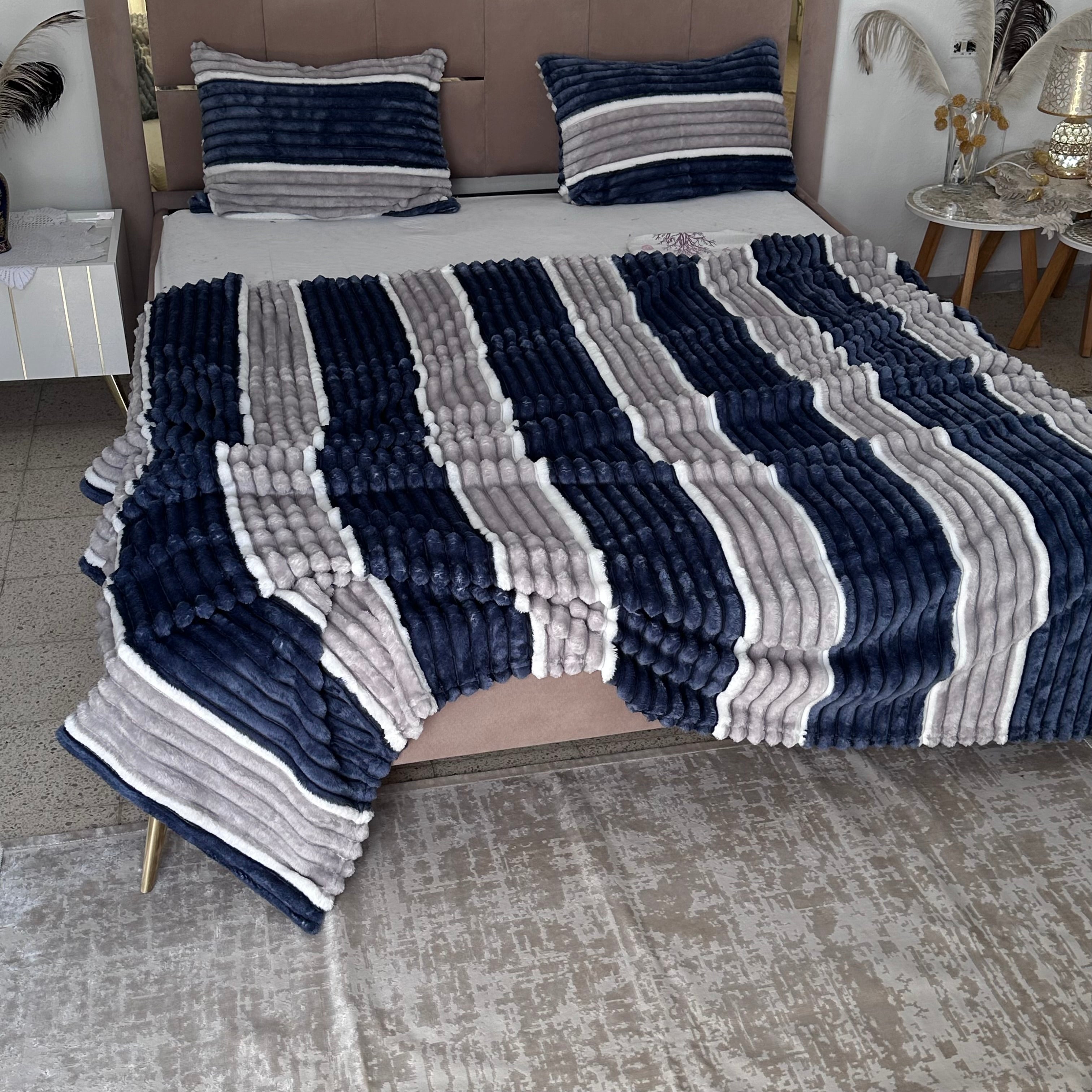 Ensemble Plaids en Polaire Luxueuse 3 Pièces :Nouvelle Collection