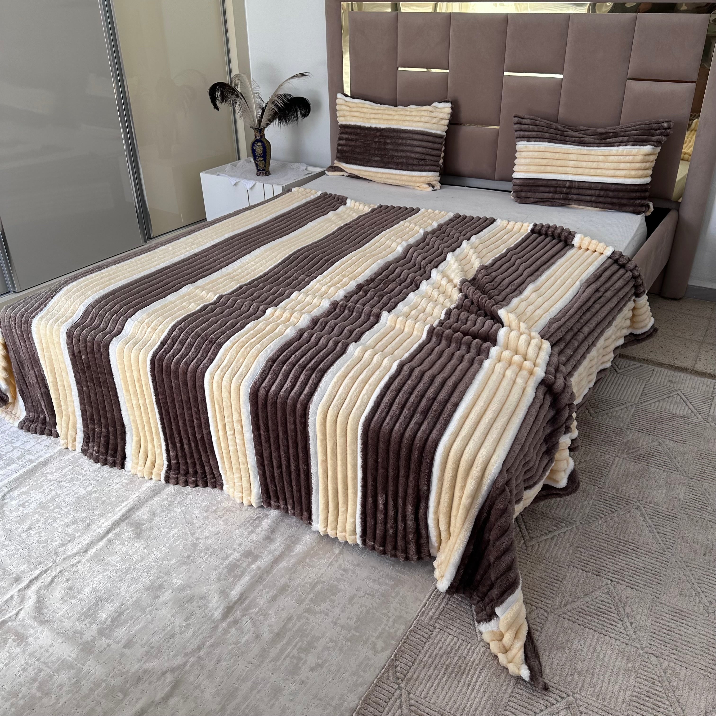 Ensemble Plaids en Polaire Luxueuse 3 Pièces :Nouvelle Collection