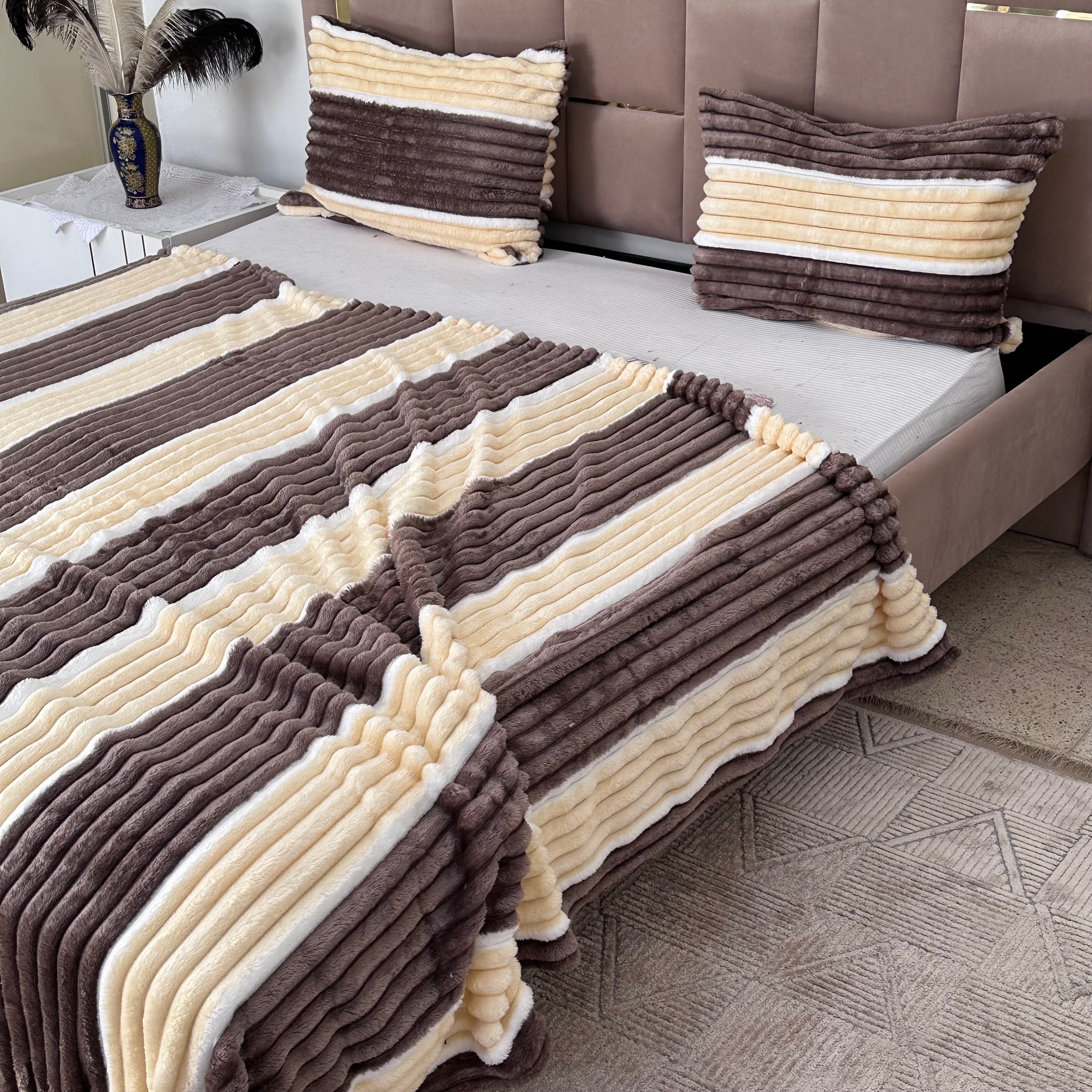 Ensemble Plaids en Polaire Luxueuse 3 Pièces :Nouvelle Collection