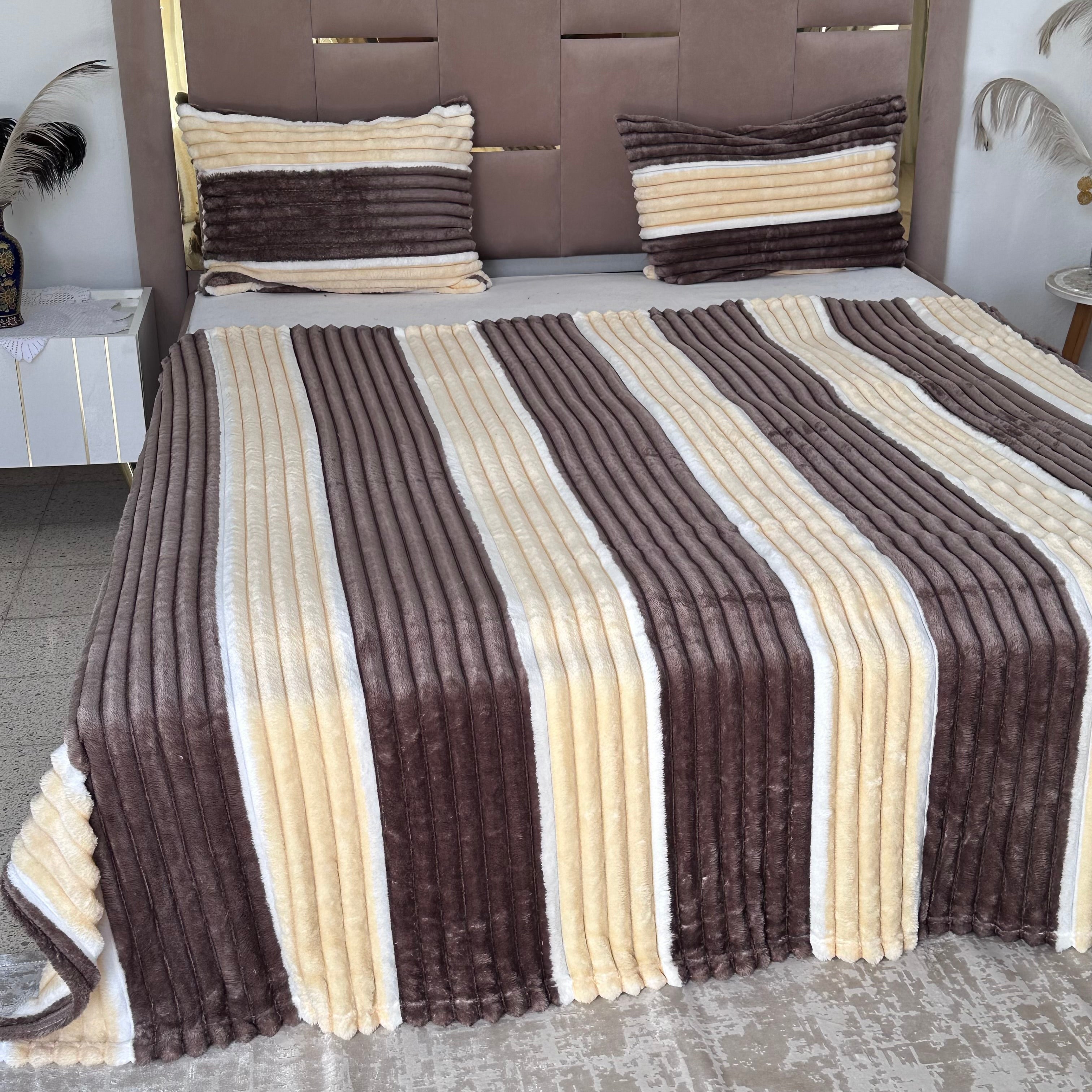 Ensemble Plaids en Polaire Luxueuse 3 Pièces :Nouvelle Collection