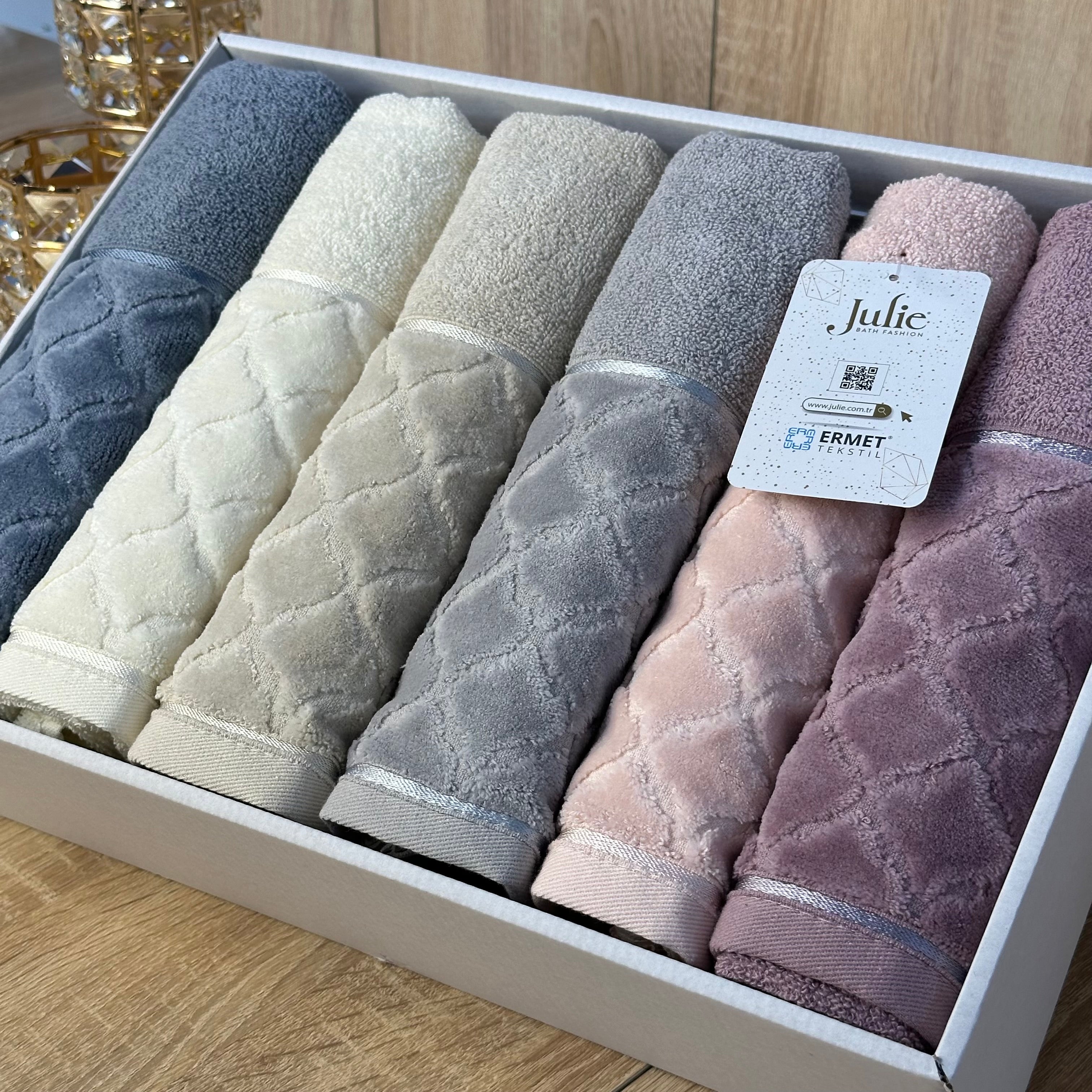 Coffret 6 Serviettes de Visage 90*50 cm - 100% COton