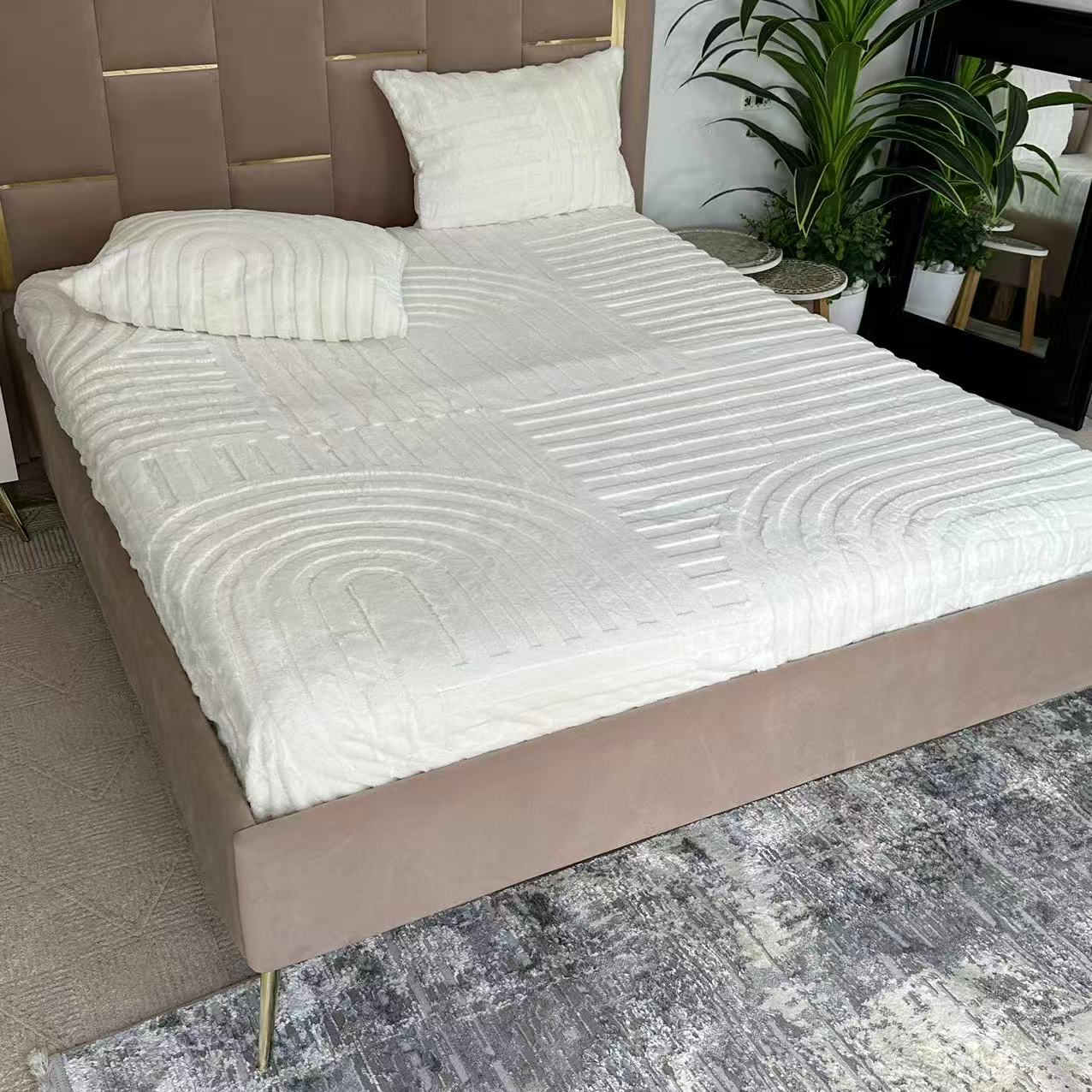 Ensemble Housse de Matelas Premium signé Azyena En Forrure de Lapin