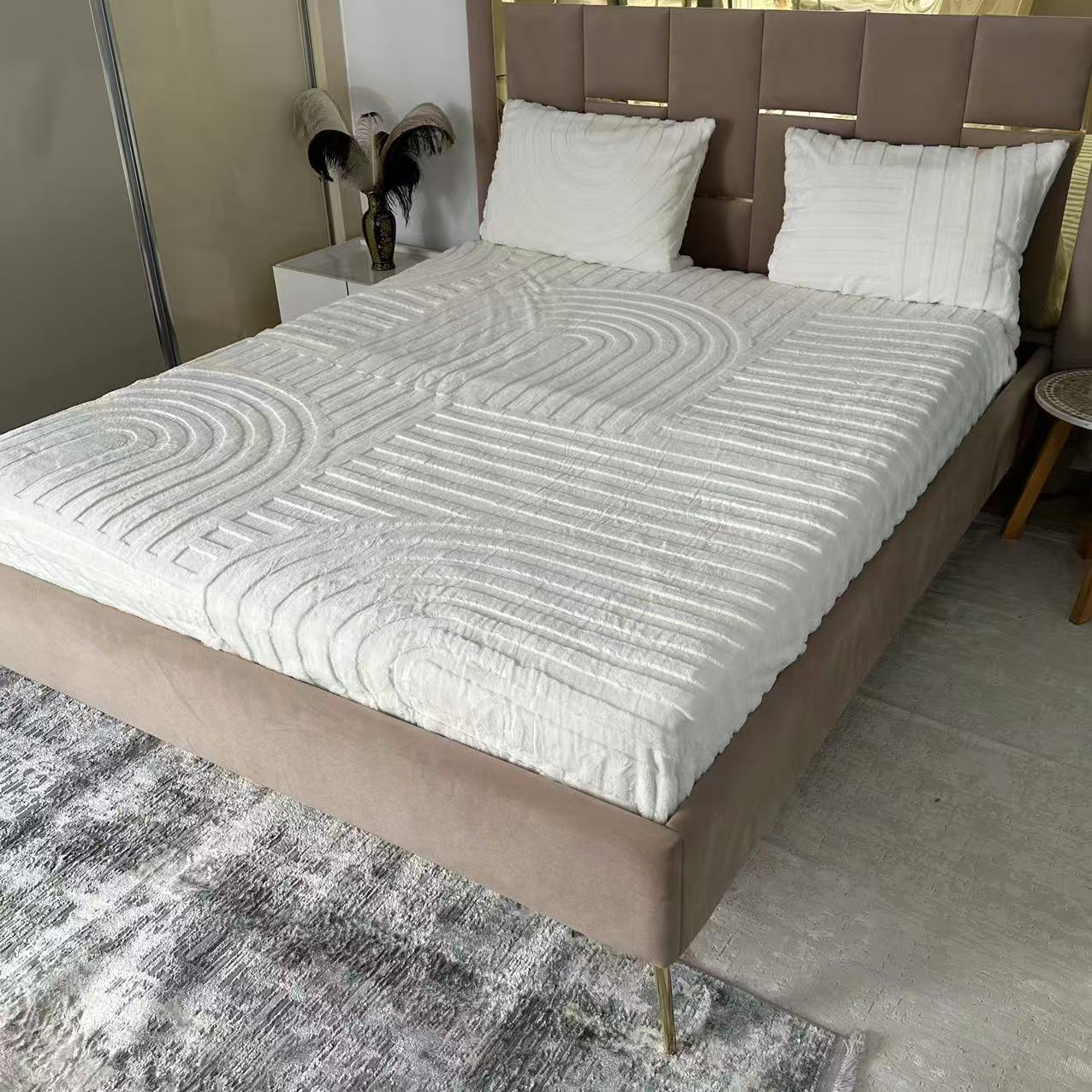 Ensemble Housse de Matelas Premium signé Azyena En Forrure de Lapin