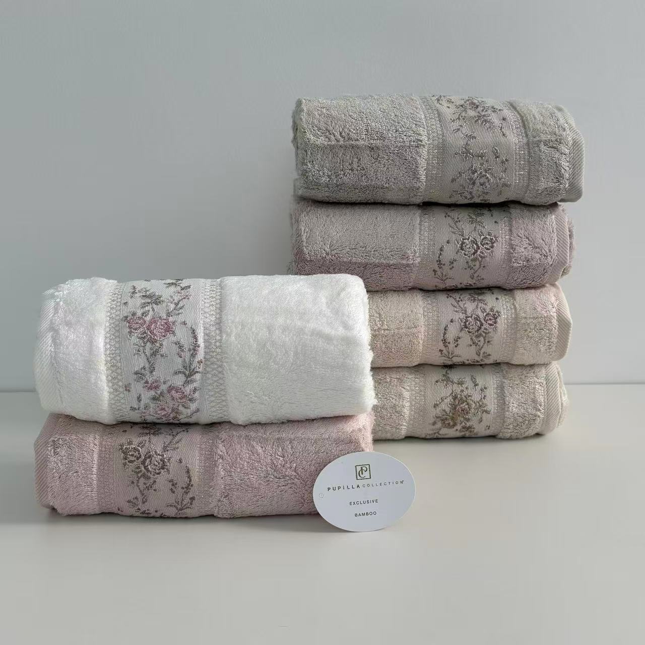 Lot de 6 serviettes de Bain en Bambou Ultra Lux - Haut Qualité