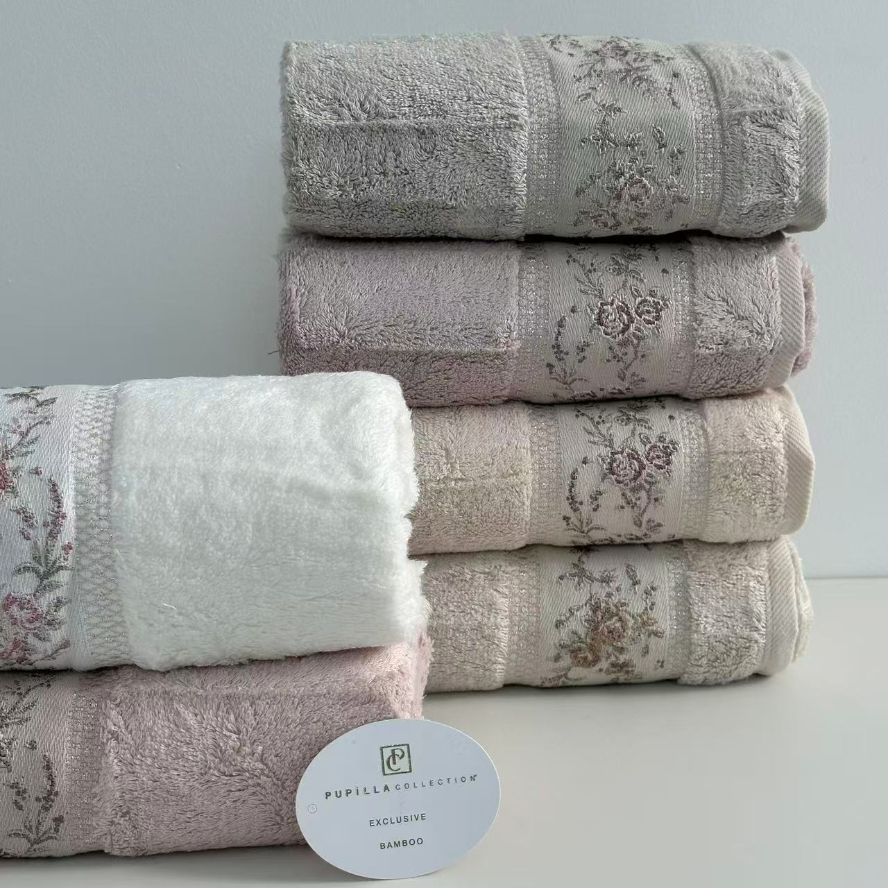 Lot de 6 serviettes de Bain en Bambou Ultra Lux - Haut Qualité