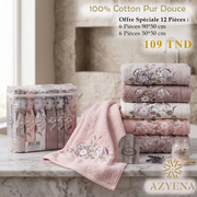 Offre Spéciale 12 Serviettes de Bain Coton 90*50 cm / 50*30 cm