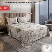 Parure de Lit 4 pièces en coton de qualité supérieure