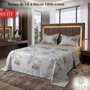 Parure de Lit 4 pièces en coton de qualité supérieure