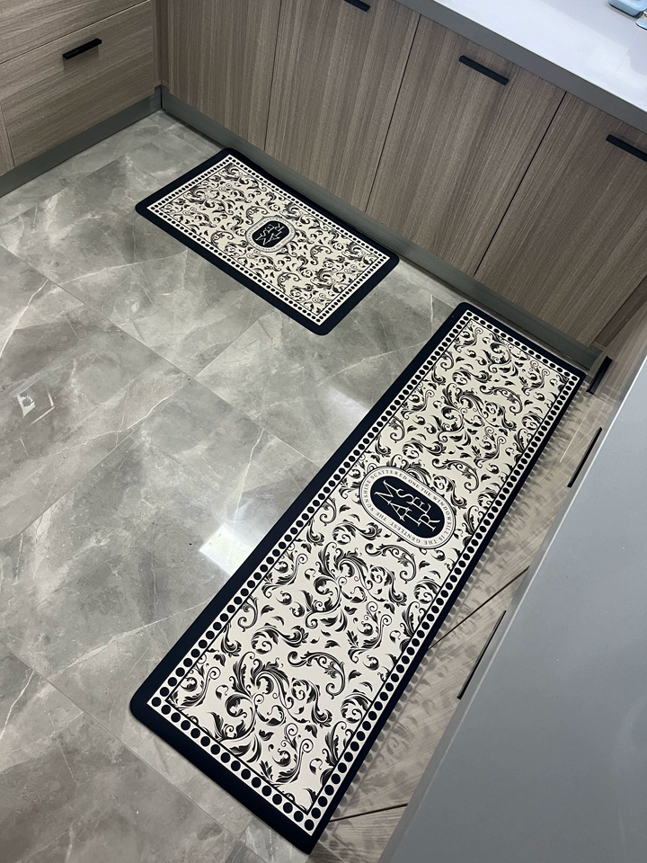 Ensemble 2 Tapis de Cuisine Moderne Absorbante antidérapantes