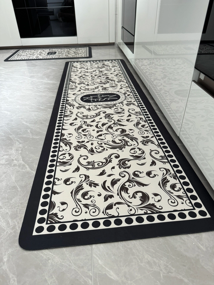 Ensemble 2 Tapis de Cuisine Moderne Absorbante antidérapantes