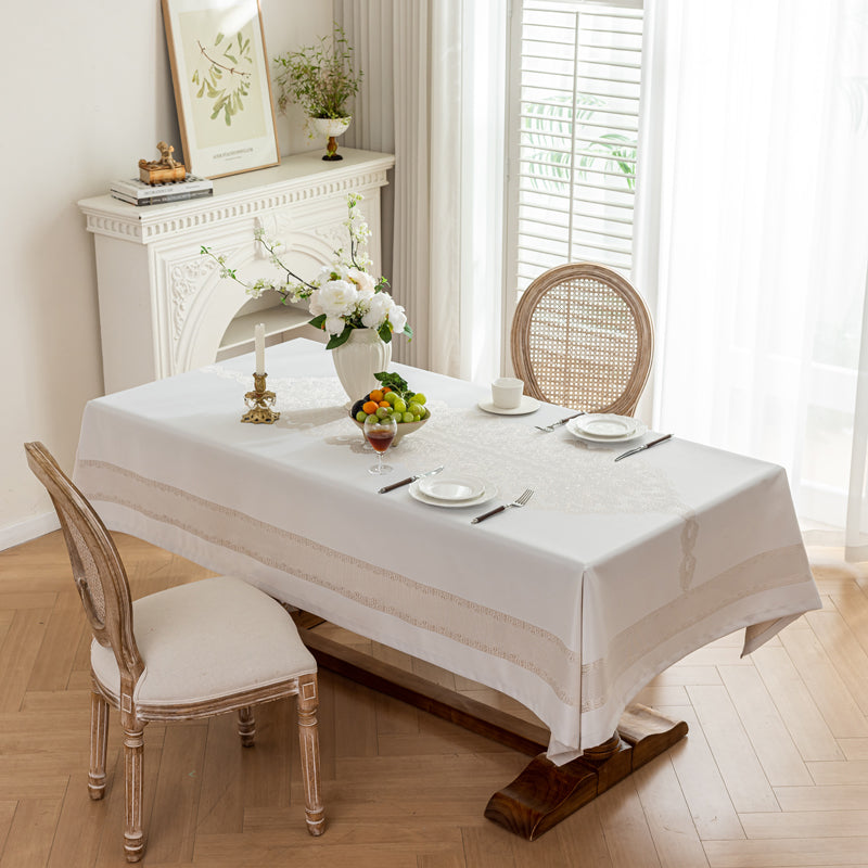 Nappe de table haut de gamme – Jacquard 3D, imperméable, style luxe