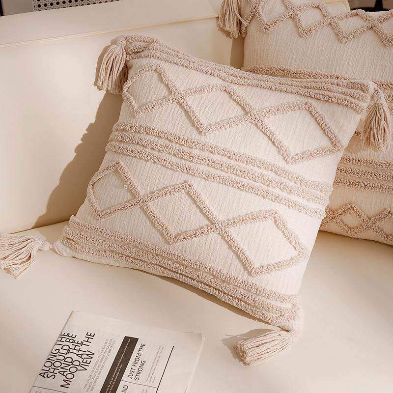 Taies Décoratives Brodées à la Main 45x45 cm - Qualité Artisanale Premium