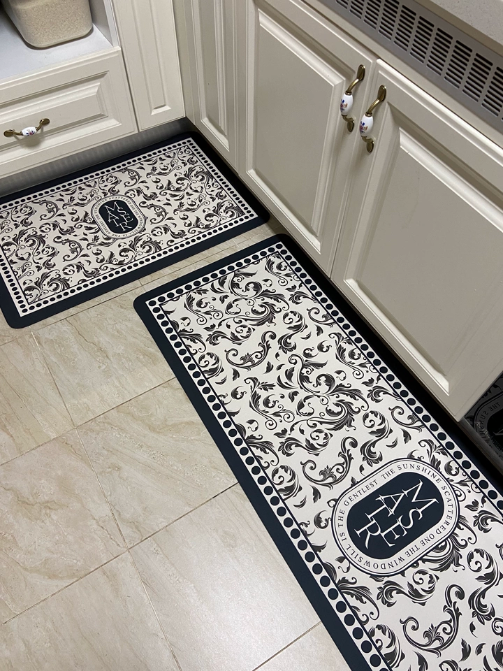 Ensemble 2 Tapis de Cuisine Moderne Absorbante antidérapantes