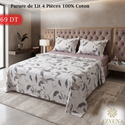 Parure de Lit 4 pièces en coton de qualité supérieure