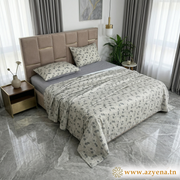 Parure de Lit 4 pièces  100% Coton Satiné Qualité Supérieure