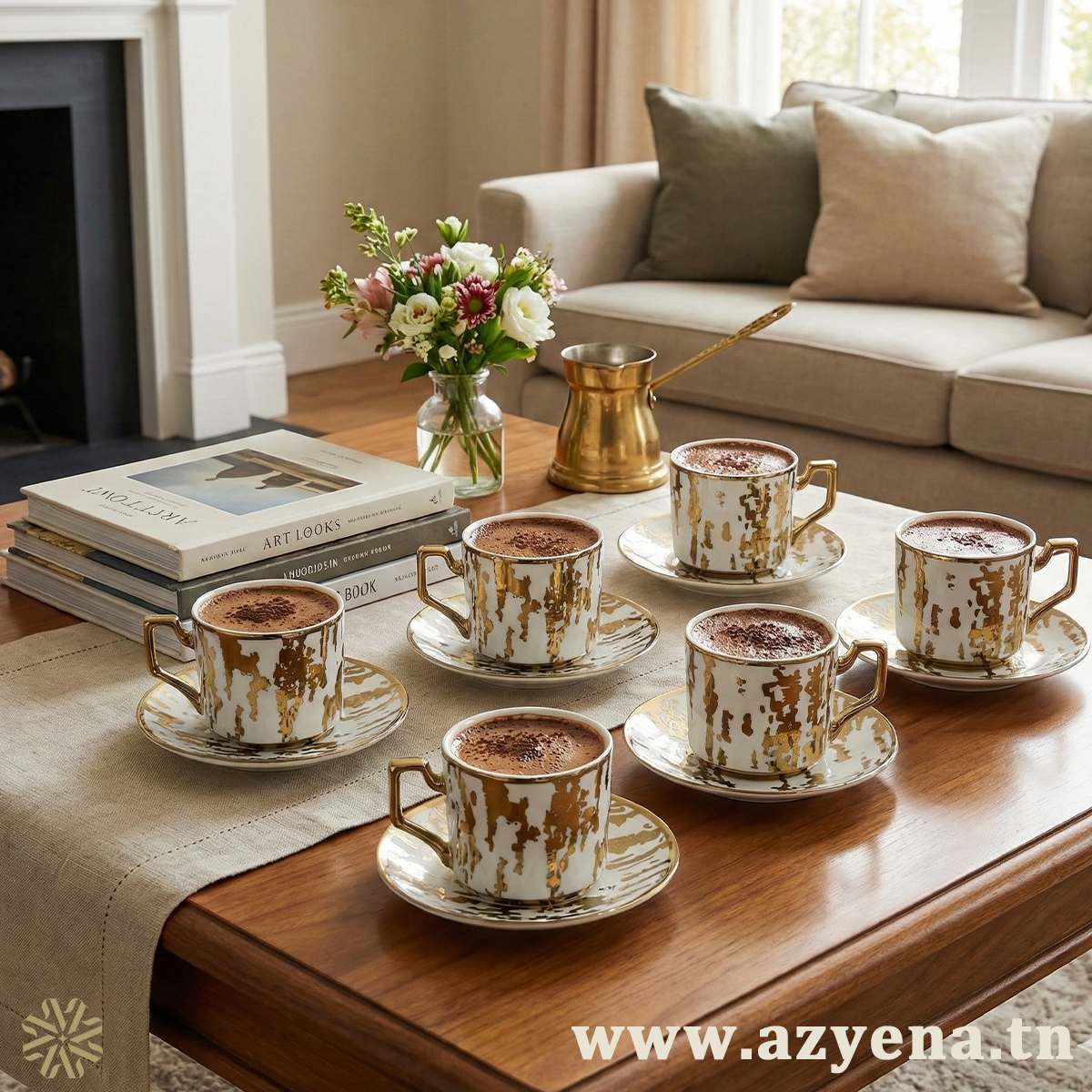 Service à Café en Porcelaine 12 Pièces