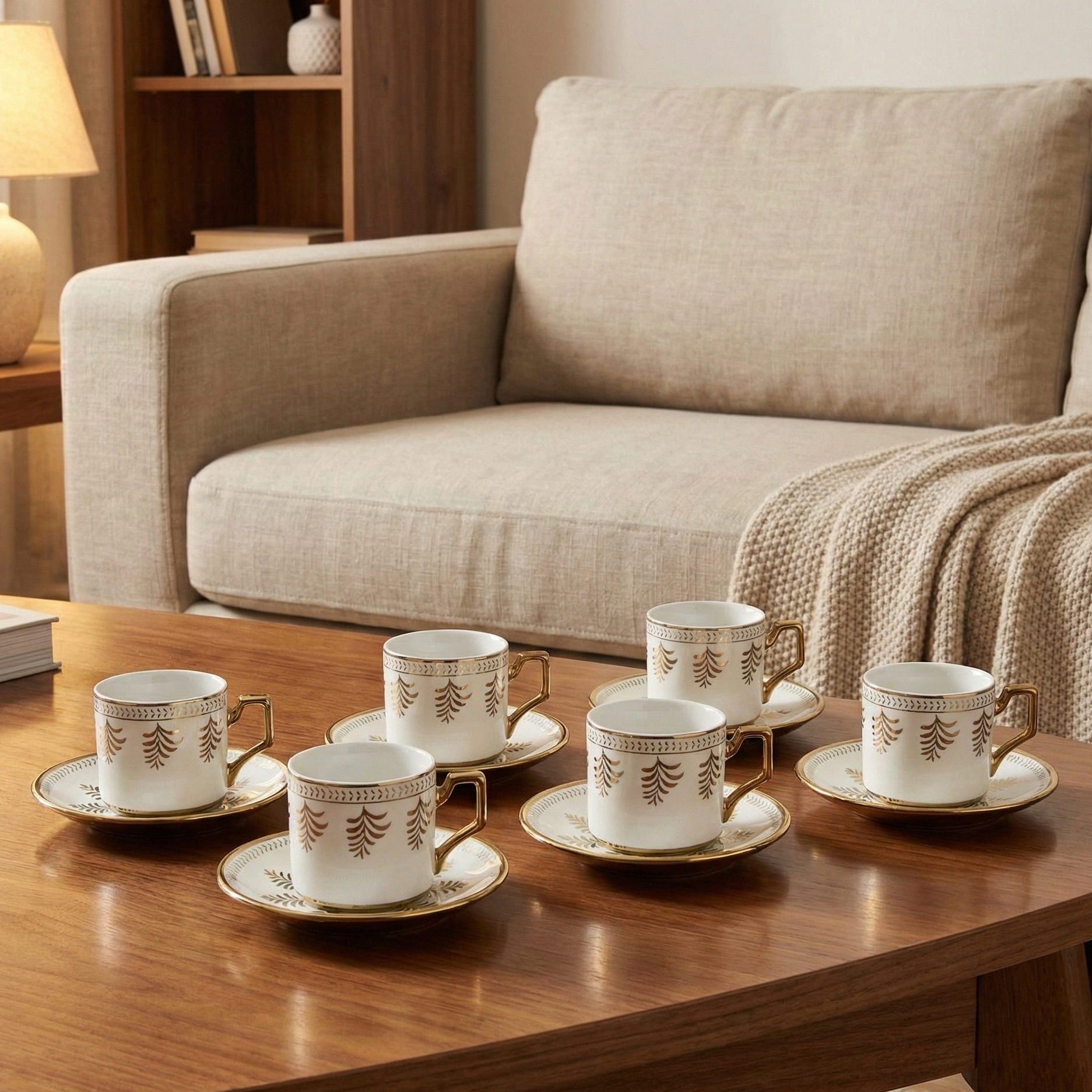 Service à Café en Porcelaine 12 Pièces