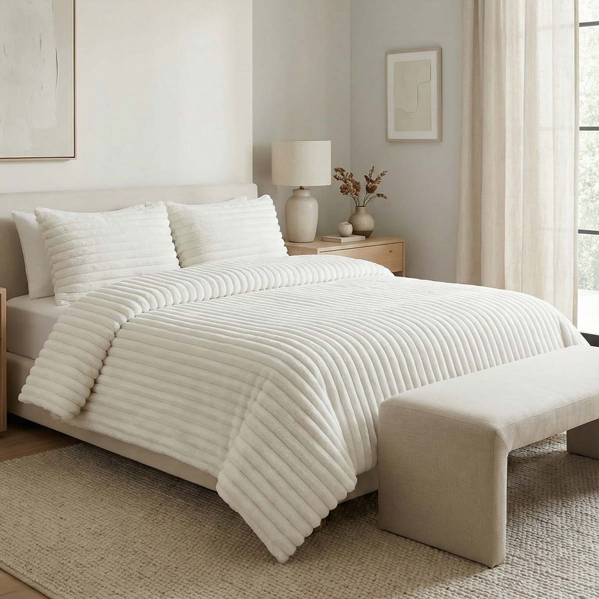 Couette Luxe en Fourrure de Lapin – Fabrication Azyena