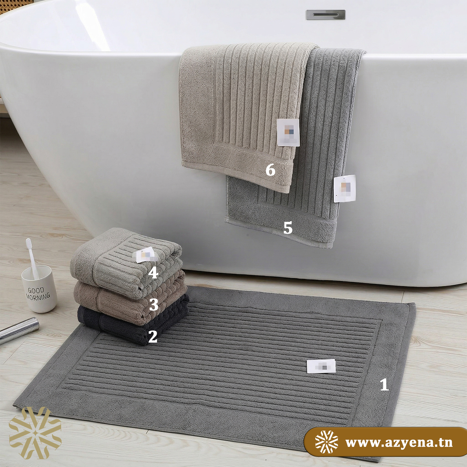 Serviette de pieds en coton pur 100%  , épaisse et Absorbante - 50*70 cm
