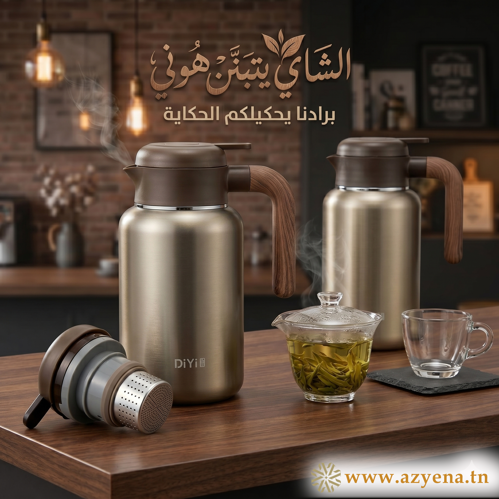 Thermos 1.6L Aluminium-Cuivre | Isolation 24h | Certifié Qualité