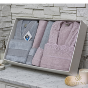 Coffret Sortie de Bain Belinda 8 Pièces - De Qualité Bamboo