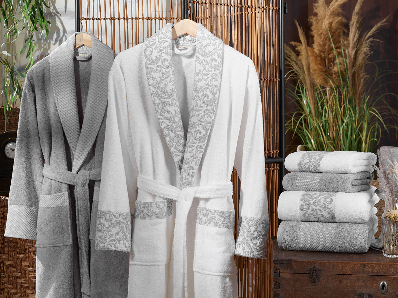 Ensemble Magnifique de Peignoirs Janset - 6 Pièces en Coton Turc de Qualité Supérieure