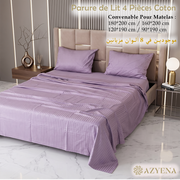Parure de Lit 4 pièces en coton microfibre de qualité supérieure - Violet