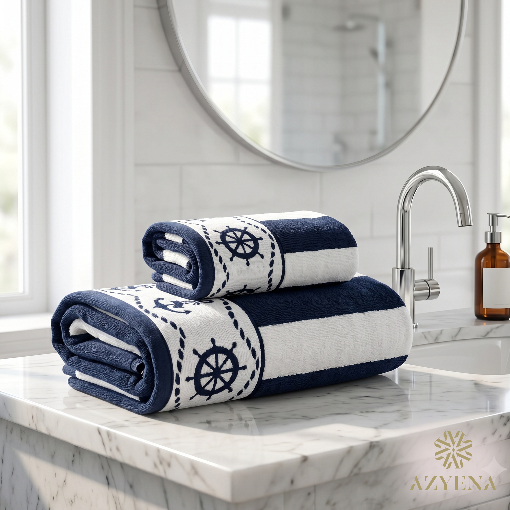 Lot de Deux Draps de Bain en 100% Coton Doux
