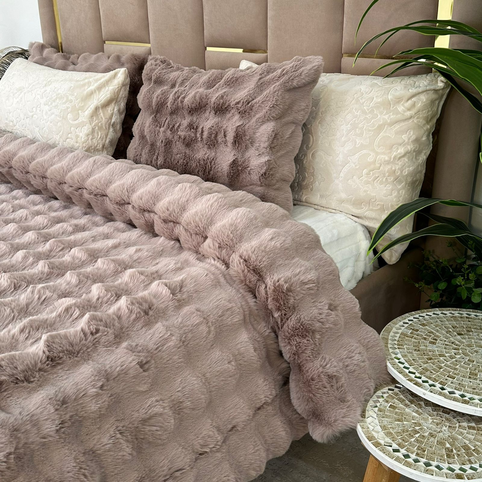 Ensemble Couette Double face en Fourrure Lapin