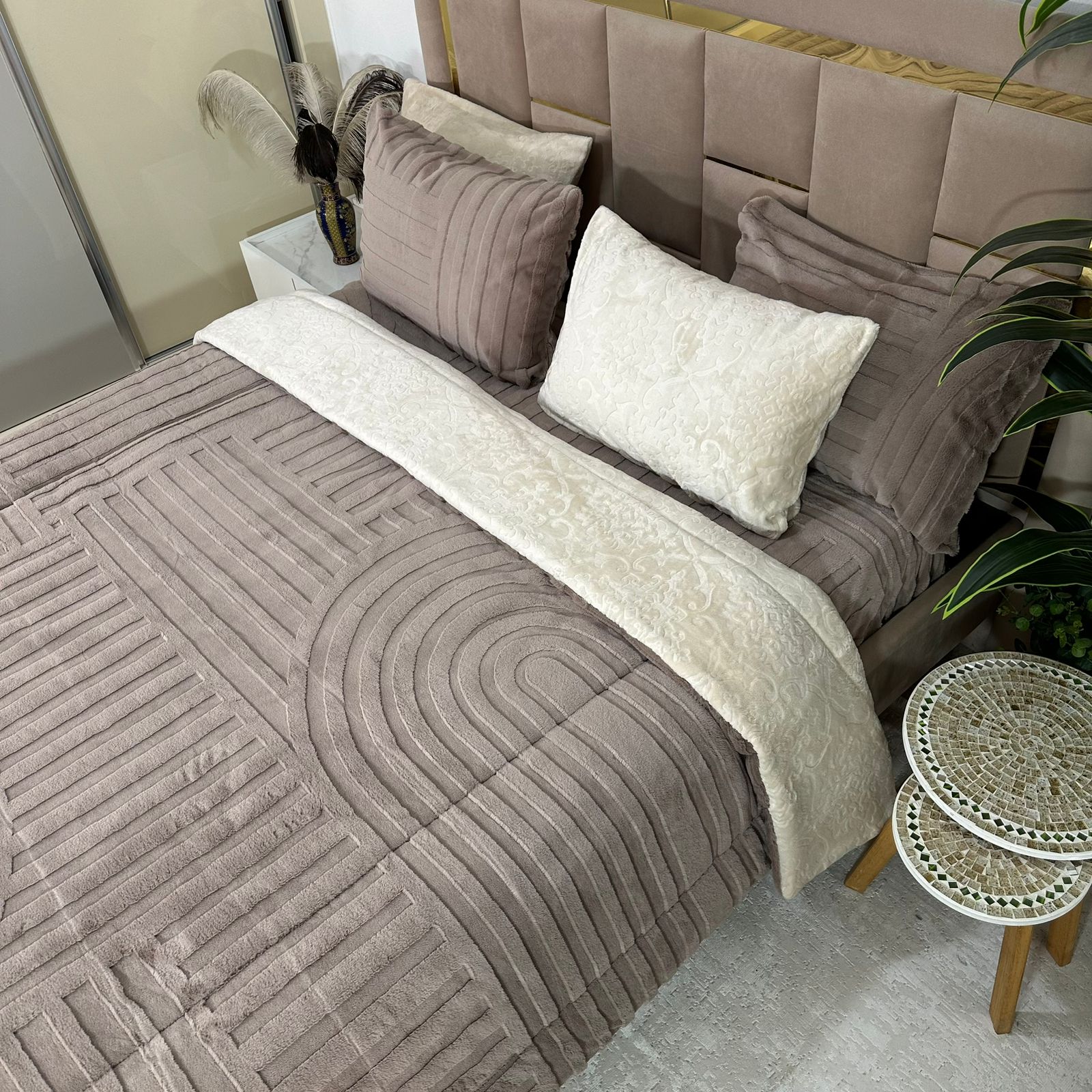 Couette Luxe en Fourrure de Lapin – 5 Pièces – Fabrication Azyena