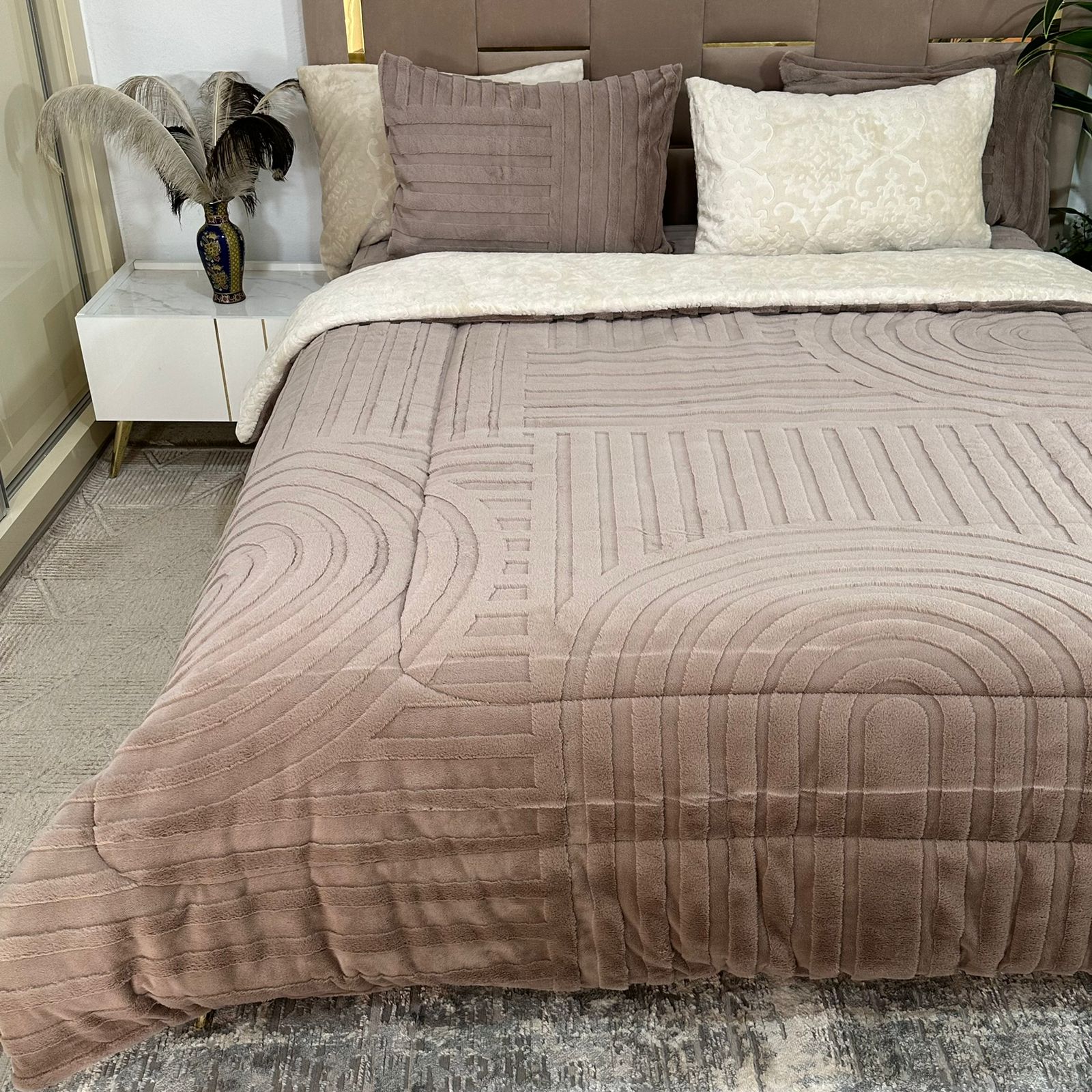 Couette Luxe en Fourrure de Lapin – 5 Pièces – Fabrication Azyena