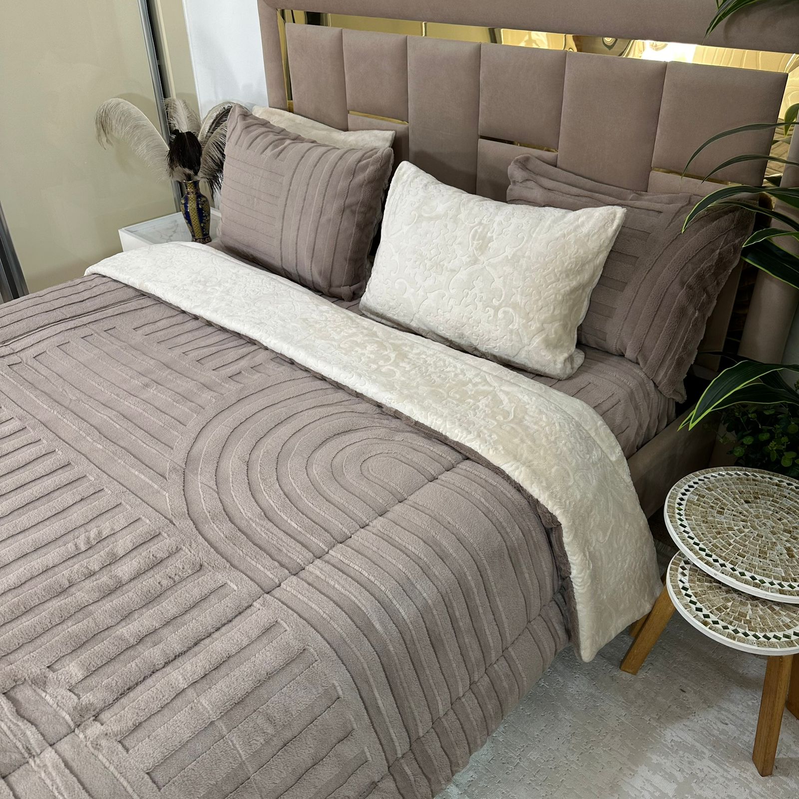 Couette Luxe en Fourrure de Lapin – 5 Pièces – Fabrication Azyena