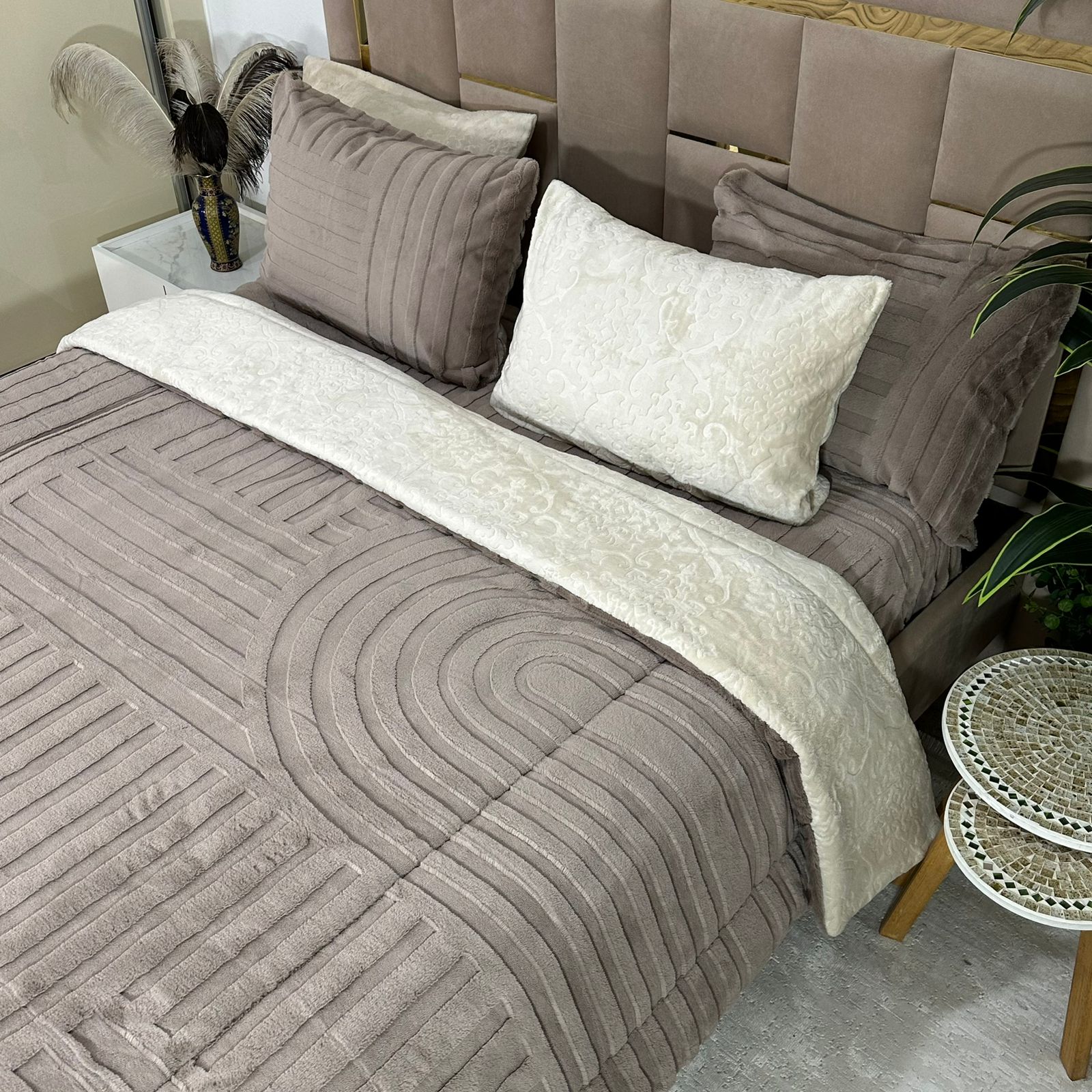 Couette Luxe en Fourrure de Lapin – 5 Pièces – Fabrication Azyena