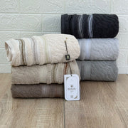 Set de 6 serviettes Visage Coton brodé - épais en double face 90*50 cm