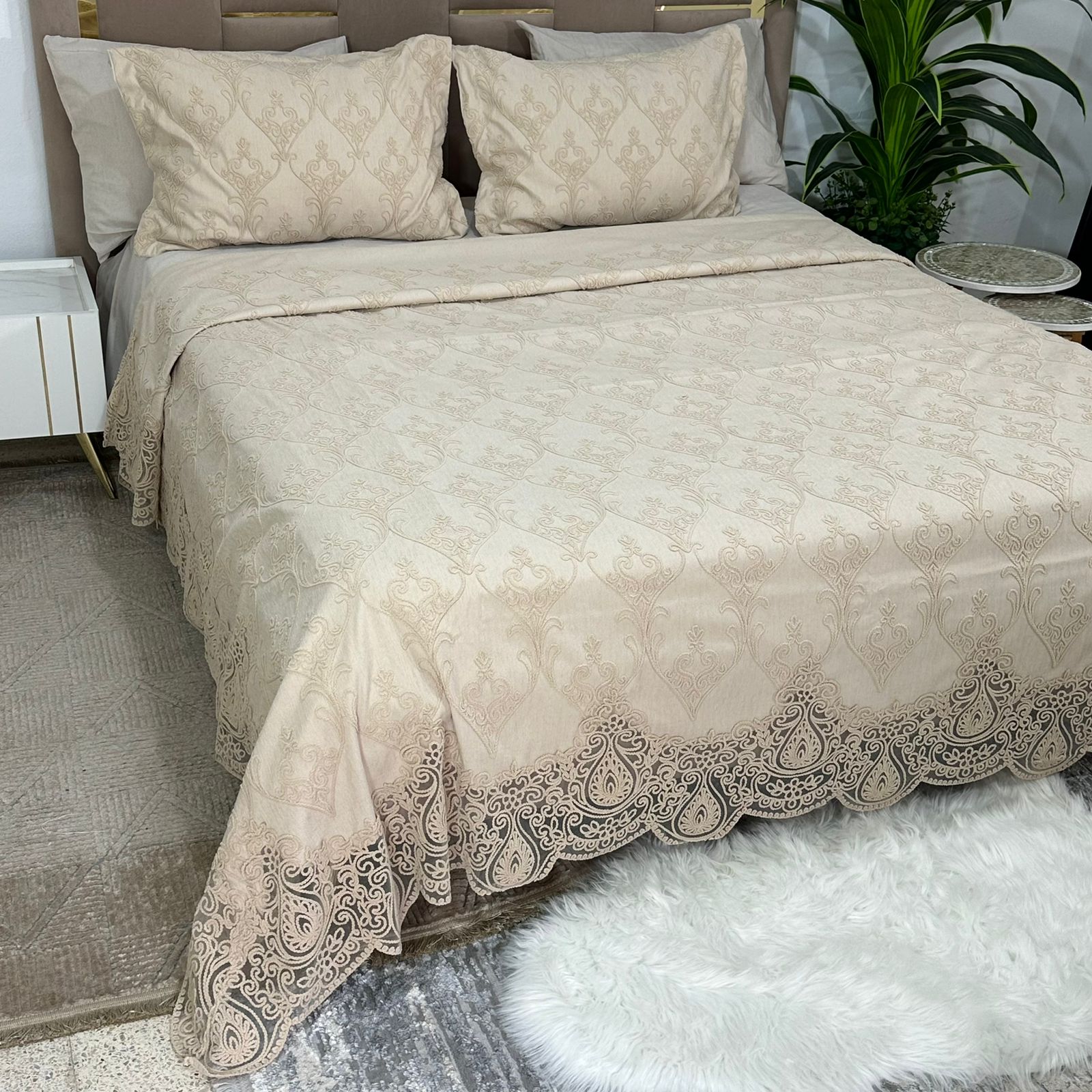 Parure de Lit Kamraya Haut Couture 100% Coton 6 pièces