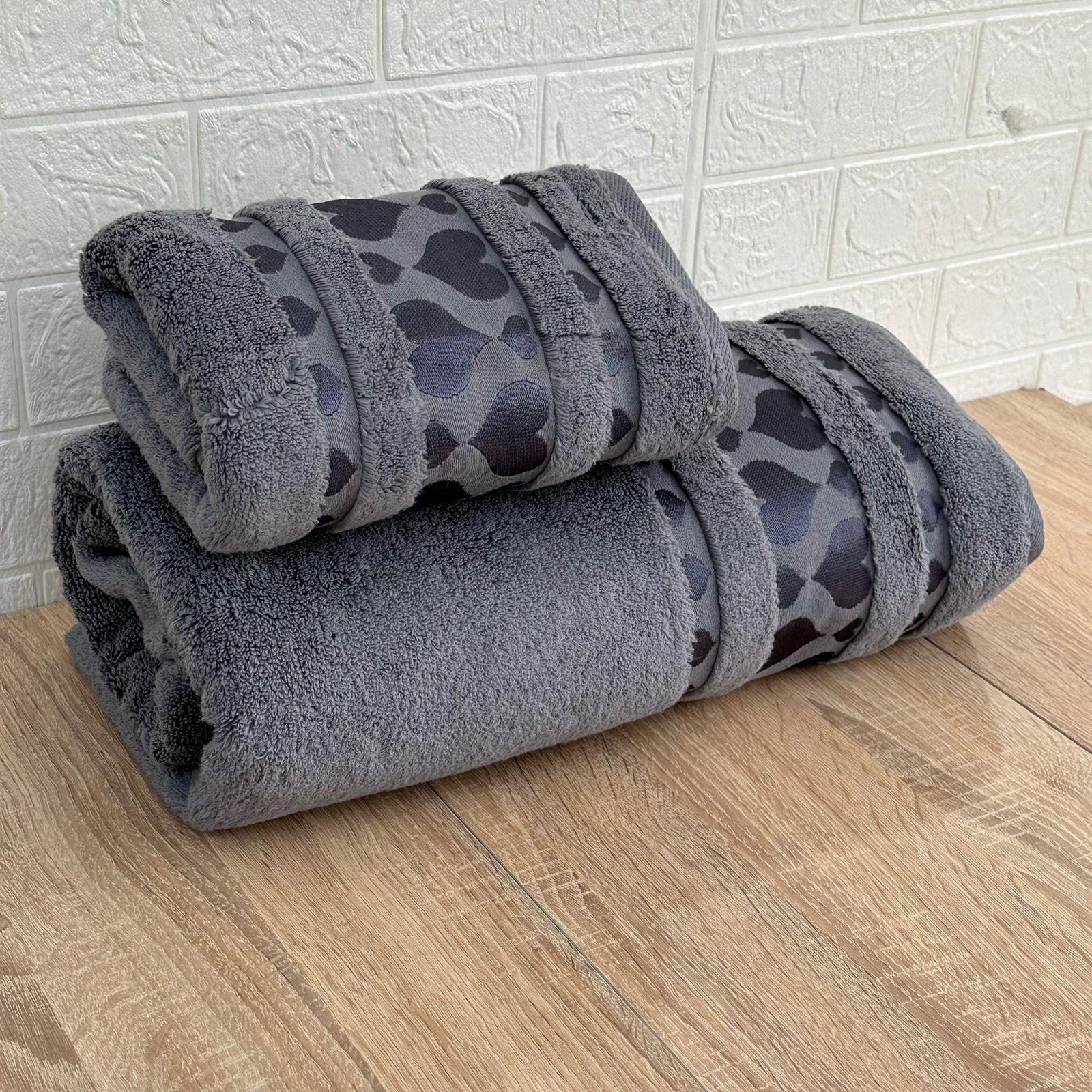 Lot de 2 Draps de Bain en Bambou Tres douce Grand taille 180*100 m et 90*50 cm