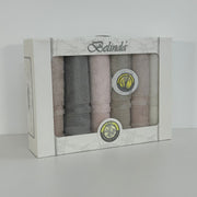 Coffret de 6 Serviettes de Visage Belinda 90*50 cm  – Bambou