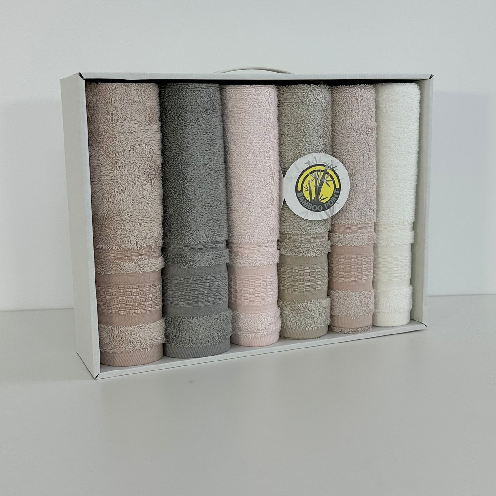 Coffret de 6 Serviettes de Visage Belinda 90*50 cm  – Bambou