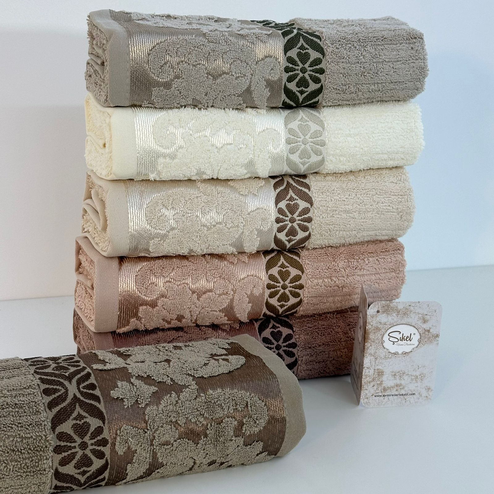 Coffret de 6 Serviettes de Bain & Visage SIKEL – 100% Coton Épais – Qualité Supérieure