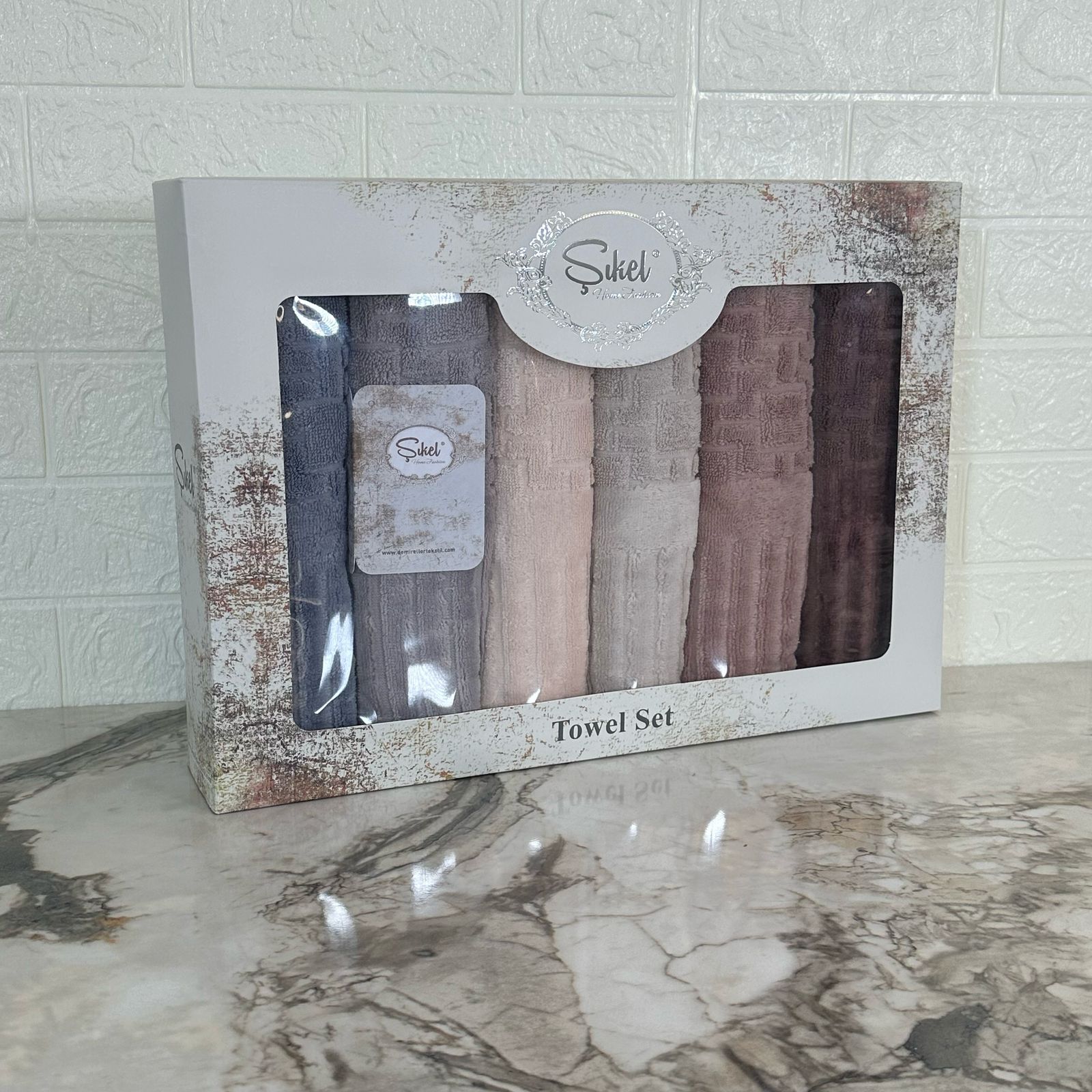 Coffret de 6 Serviettes de Bain & Visage SIKEL – 100% Coton Épais – Qualité Supérieure