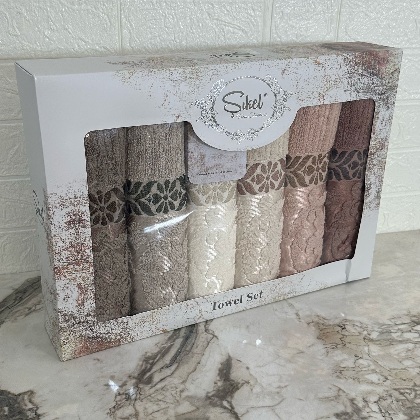 Coffret de 6 Serviettes de Bain & Visage SIKEL – 100% Coton Épais – Qualité Supérieure