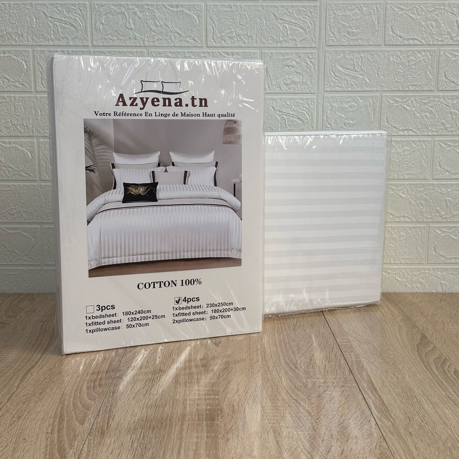 Parure de Lit 4 pièces en coton microfibre de qualité supérieure