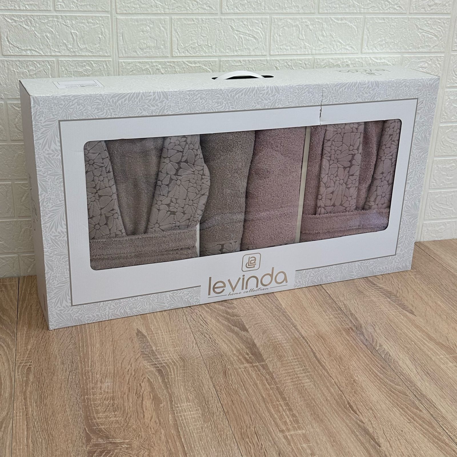 Pack linge de bain 6 pièces LAVINDA – Peignoirs + serviettes, qualité luxe