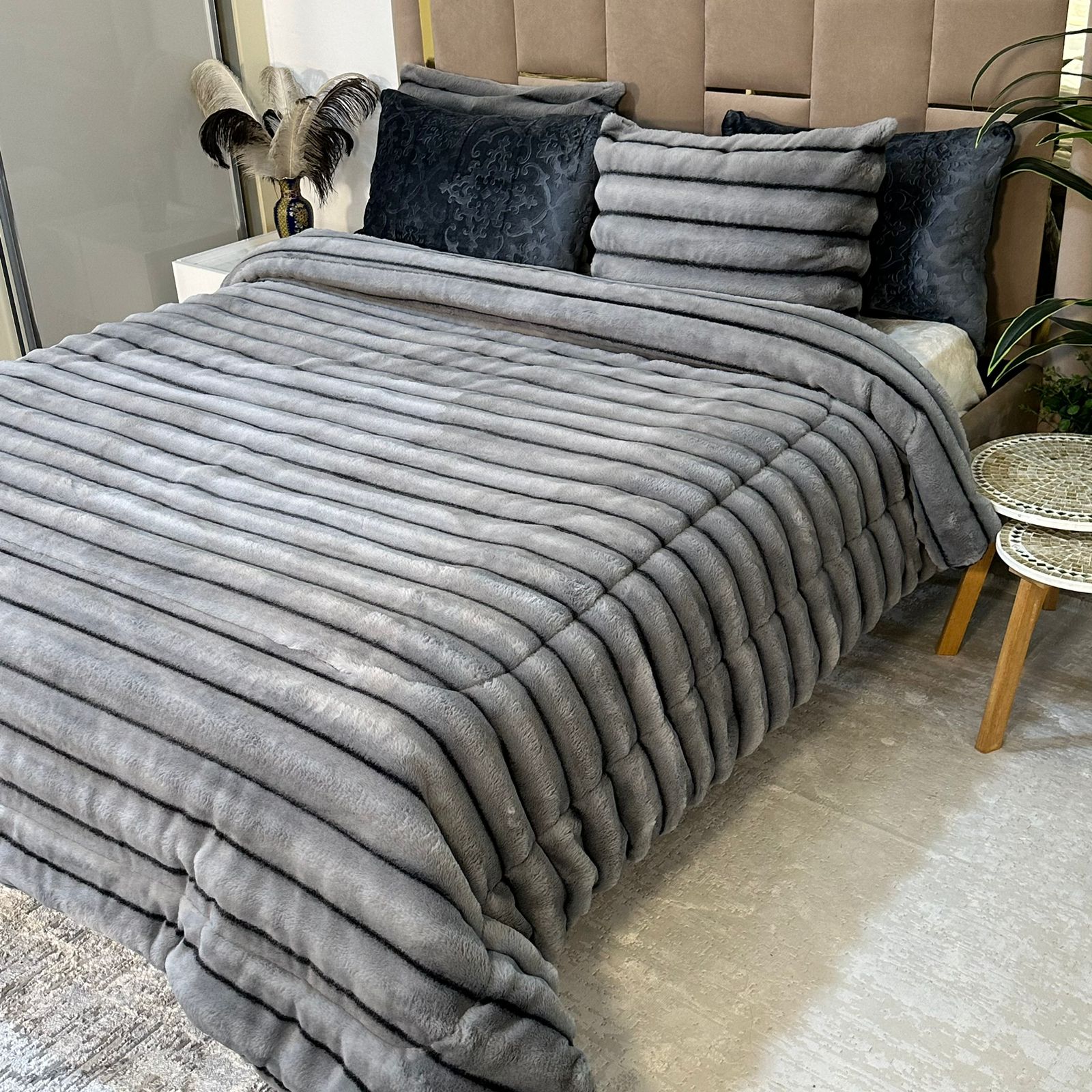 Couette Luxe en Fourrure de Lapin – 5 Pièces – Fabrication Azyena
