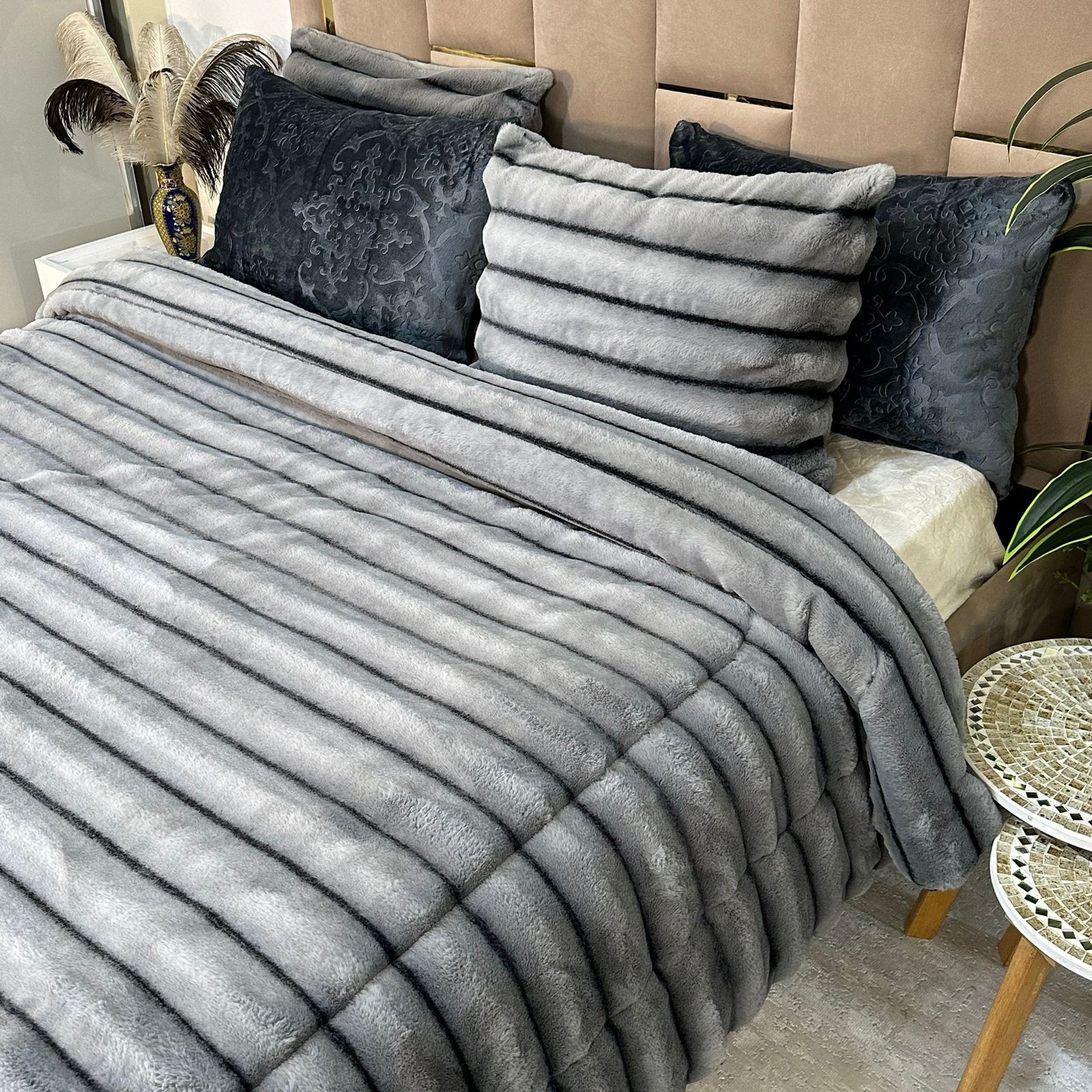 Couette Luxe en Fourrure de Lapin – 5 Pièces – Fabrication Azyena