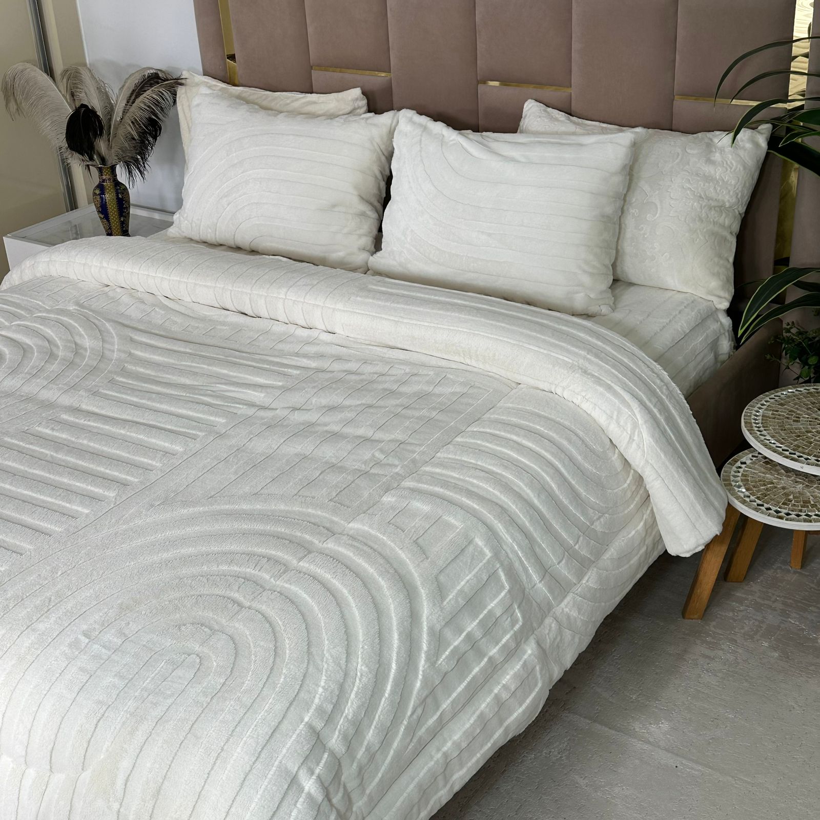 Couette Luxe en Fourrure de Lapin – 5 Pièces – Fabrication Azyena